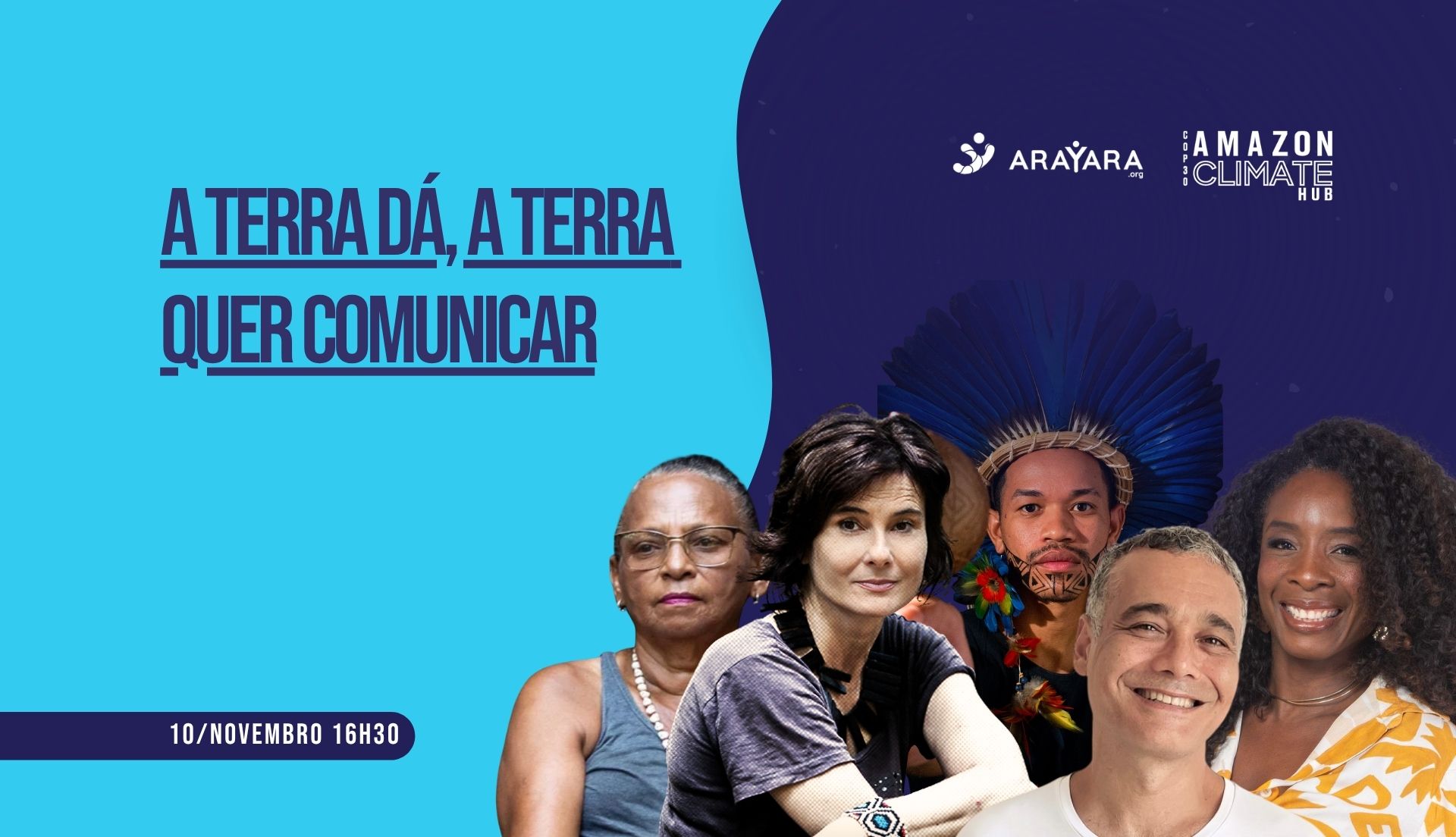 Eliane Brum e Sidarta Ribeiro realizam atividade no ARAYARA Amazon Climate Hub durante COP30